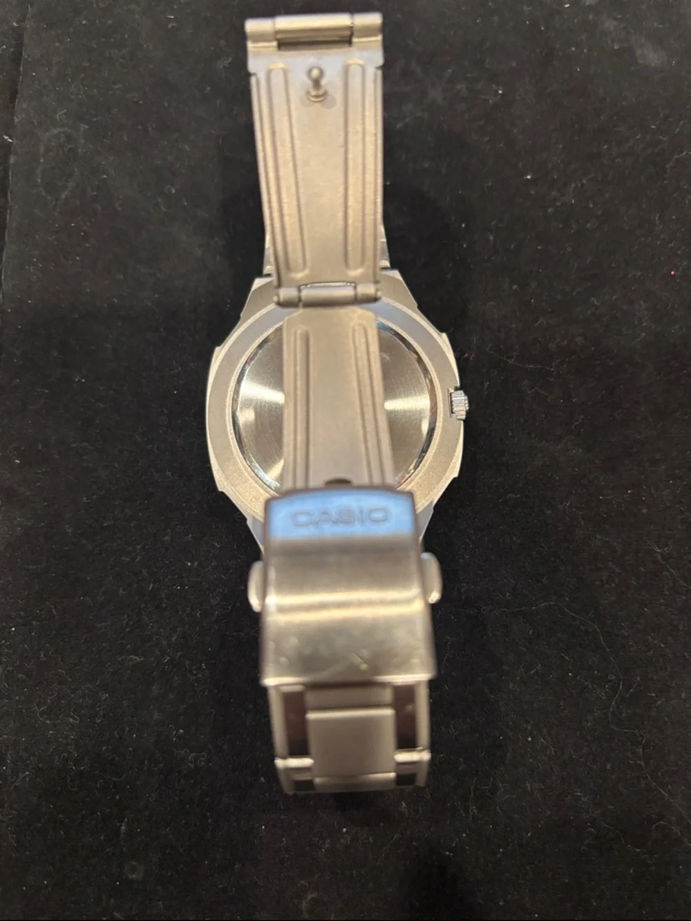 Casio Blue Dial Titanium-Tone Bracelet Watch